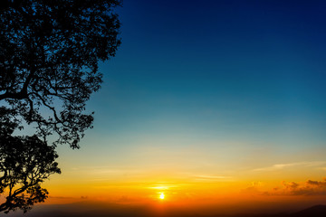 Obraz na płótnie Canvas Majestic sunset sky over the mountains landscape