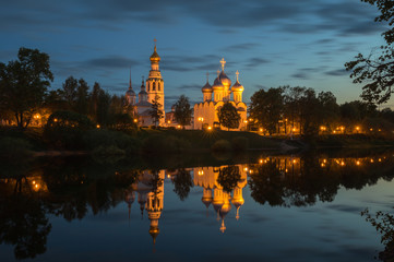 Fototapeta na wymiar Vologda, night cityscape