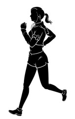 Female Jogging with Ear Phones