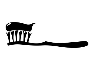 silhouette of toothbrush,  motive of domestic life