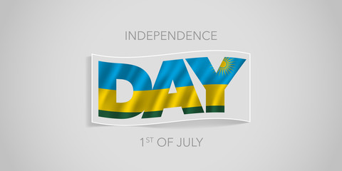 Rwanda happy independence day vector banner, greeting card.