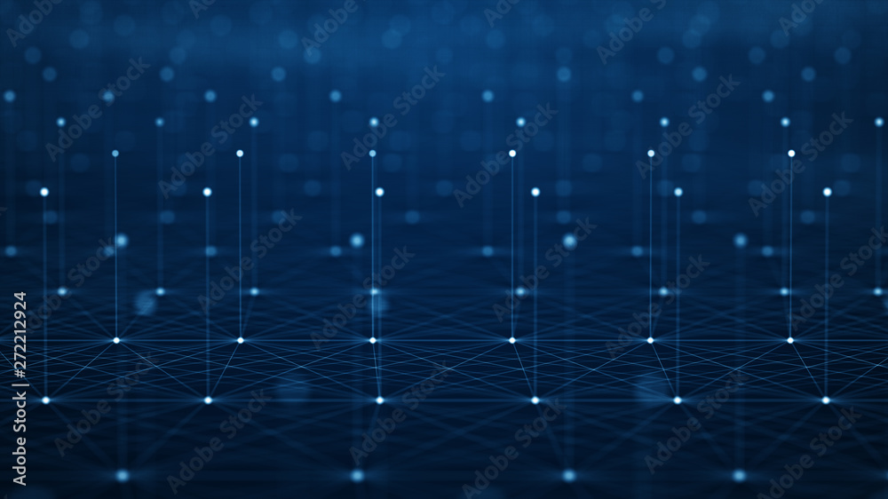 Poster futuristic abstract background concept. network conveying connectivity, complexity and data flood of