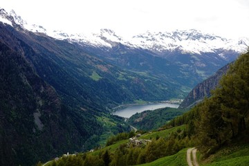 Scenic view in the swiss alps.