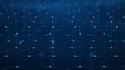 Fototapeta premium Futuristic Abstract Background Concept. Network Conveying Connectivity, Complexity And Data Flood Of Modern Digital Age.