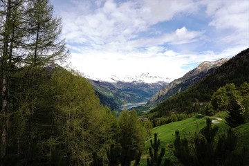 Scenic view in the swiss alps.
