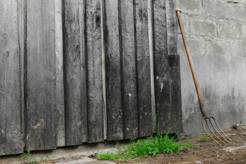 Fototapeta premium Pitchfork near the barn