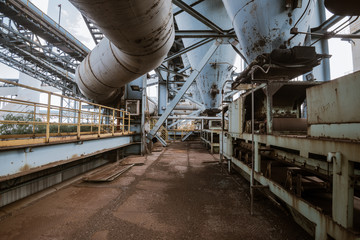 Industrial buildings in an abandoned factory