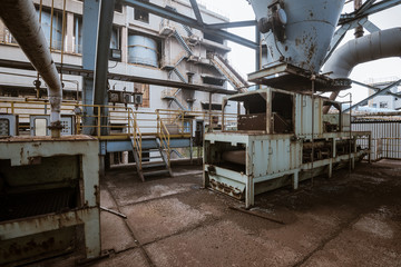 Industrial buildings in an abandoned factory
