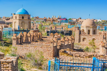 Mizdakhan cemetery around the city of Nukus, Uzbekistan