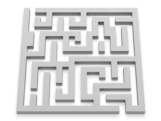 Maze puzzle labyrinth 3d rendering