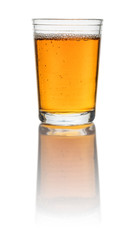 A glass with iced tea on a white background
