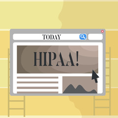 Writing note showing Hipaa. Business photo showcasing Health Insurance Portability and Accountability Act