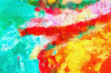 Abstract colorful stripes. Digital design painting impressionism artwork. Hand drawn artistic pattern. Modern art. Good for printed pictures, postcards, posters or wallpapers and textile printing.