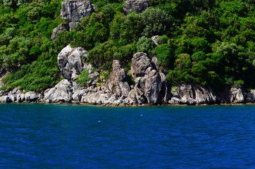 A boat trip on the Aegean Sea overlooking the islands