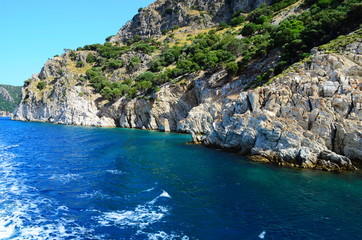 A boat trip on the Aegean Sea overlooking the islands