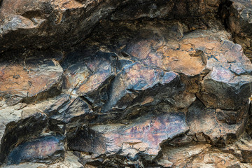 Cave paintings. Photographed in a cave known as Cueva Chiquita in the Natural Park of the Villuercas. Cañamero. Extremadura. Spain.