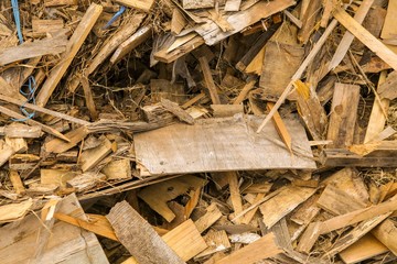 wood pile , Old wood prepared to be discarded in Thailand