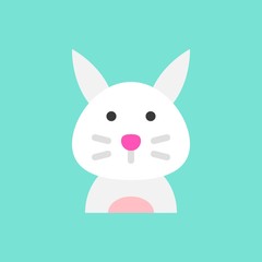 Bunny vector illustration, Easter flat style icon