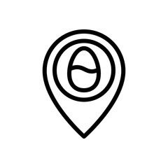 Pin vector illustration, Easter line style icon