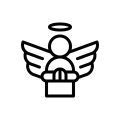 Angel vector illustration, Easter line style icon