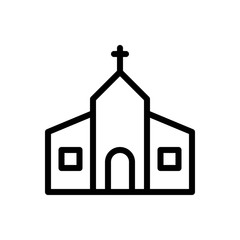 Chruch vector illustration, Easter line style icon