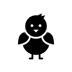 Chick vector illustration, Easter solid style icon