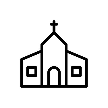 Chruch vector illustration, Easter line style icon