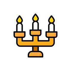 Candle Holder vector, Easter filled icon editable stroke