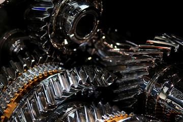 Silver Shining Metal Engine Parts