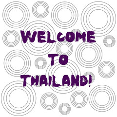 Word writing text Welcome To Thailand. Business concept for inviting showing or tourist to visit your home country Multiple Layer Concentric Circles Diagram Repeat Pattern for Presentation