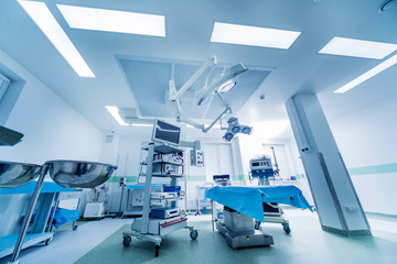Modern equipment in operating room. Medical devices for neurosurgery.