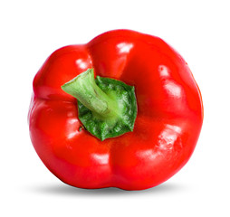 red pepper over white background