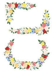 いろいろなお花の飾り枠