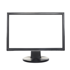 Computer LCD monitor with empty screen isolated