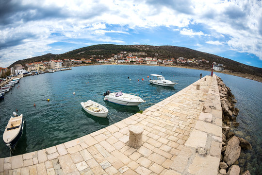 Motor boats on the pier.