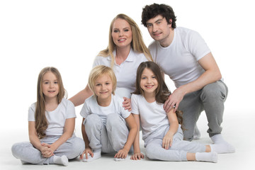 Portrait of family with children
