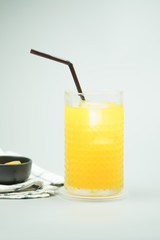 Cold drink with fresh orange juice