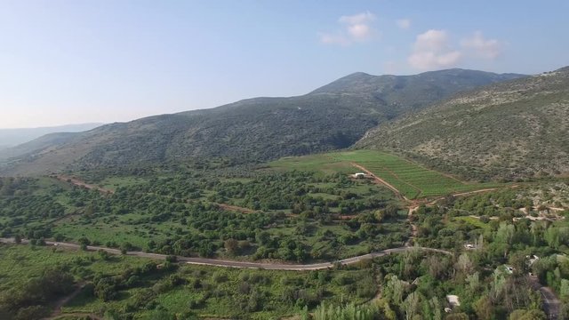 Aerial view of Mt Hermon base, ruins near Banias. Golan. Israel. DJI-0014-06