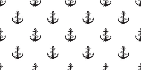 Anchor seamless pattern vector boat pirate helm maritime Nautical sea ocean scarf isolated repeat wallpaper tile background design