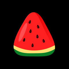 Juicy watermelon icon on a dark background