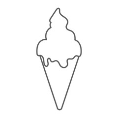 Ice Cream. Flat Design. Flat Icon. For Summer Time Sale Flyer, Card, Sticker, Poster and Other. For Web and Print. Vector Illustration.