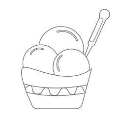 Ice Cream. Flat Design. Flat Icon. For Summer Time Sale Flyer, Card, Sticker, Poster and Other. For Web and Print. Vector Illustration.