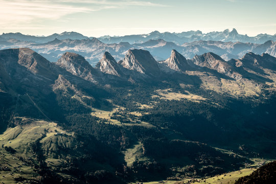 Panoramic view of the alps from Santis