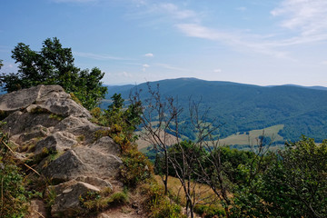 Fototapeta na wymiar Mountain landscape view from hill