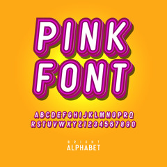 Vintage 3D sans serif multi-layer colorful alphabet.