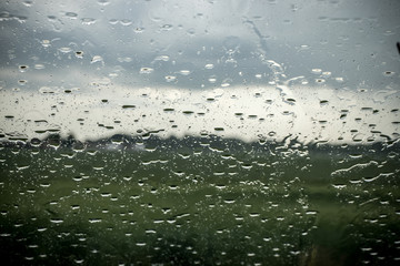 Rain on windscreen