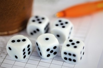 dices on black background