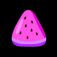 Pink watermelon icon on a dark background
