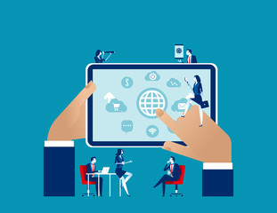 Investment analysis and selection. Concept business vector illustration, Global analysis, Investment technology.