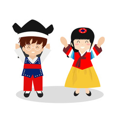 kids  Korean traditional costume isolated on white background